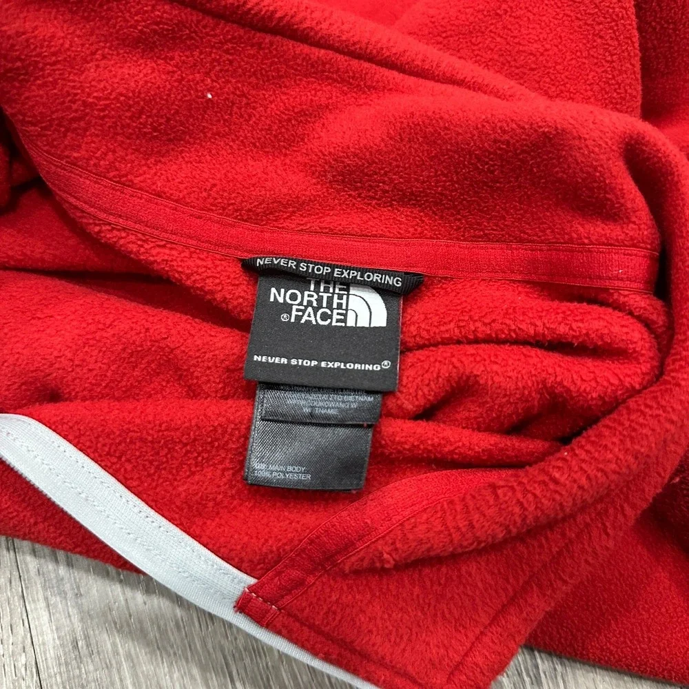 The North Face Sweater Men's‎ 2XL Red Fleece Quarter Zip Pullover Sweater